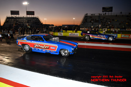 Mike Buchanan - 'Hombre' 
(near lane) vs Justin Herbst - 'Scorpion' (far lane)